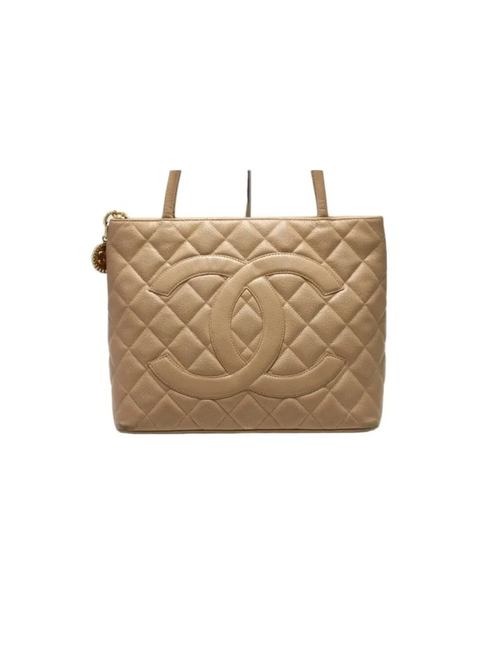 Chanel Caviar Leather Quilted Jumbo CC Logo Reissue Tote